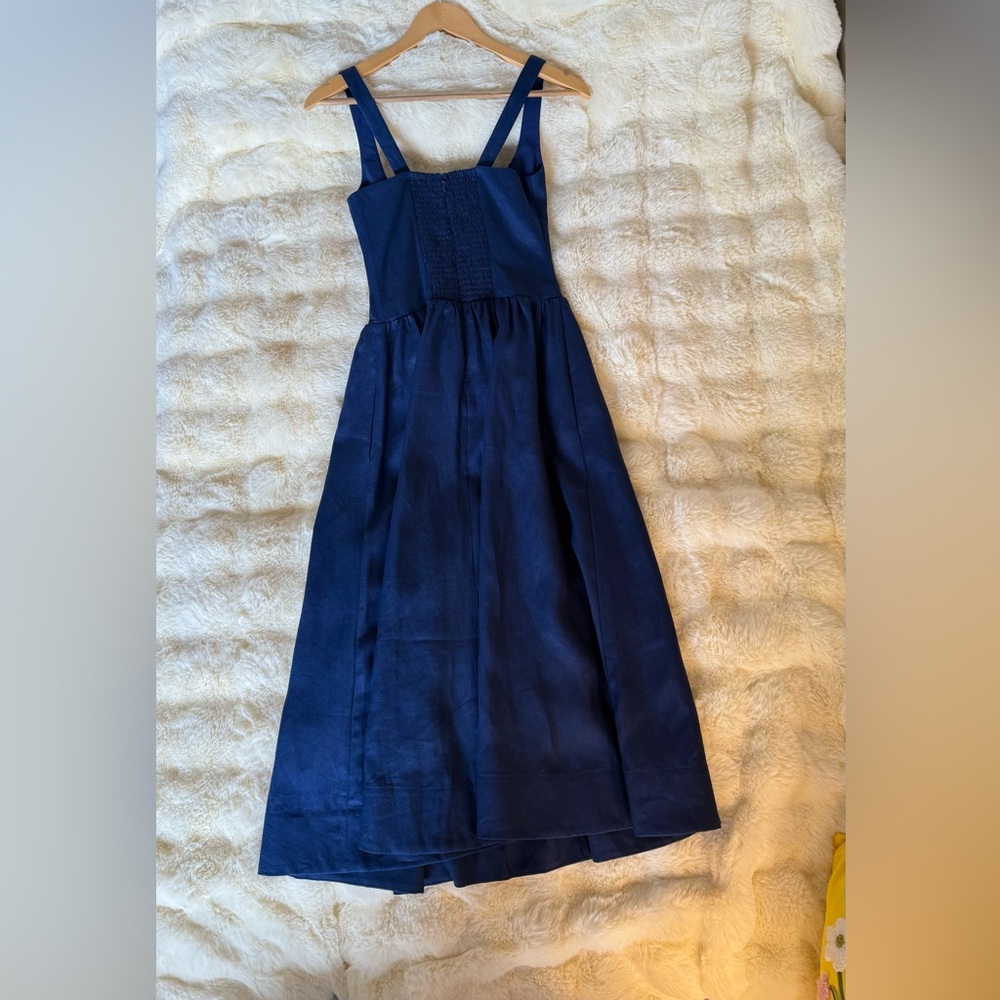Reformation Janu Linen Dress In Danube, brand new, never worn, no flaws. - Picture 10 of 16
